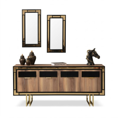 Wooden Cabinet Sideboard Brown Wardrobe Dresser Wood Dining Room