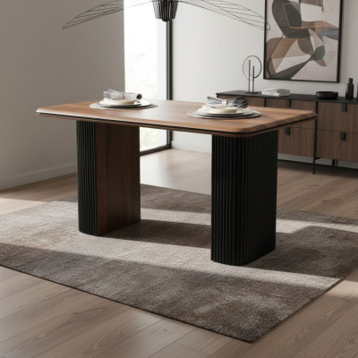Wooden Table Dining Table Dining Room Table 140 cm Table Wood Brown Dining Room