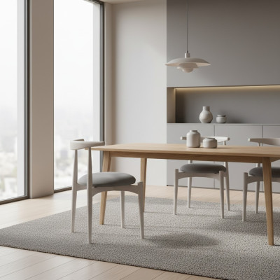 Group of Kitchen Chairs Dining Room Chairs Wooden Chairs Set of 2 Beige Chairs