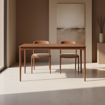 Classic dining table brown wood wooden table 130 cm