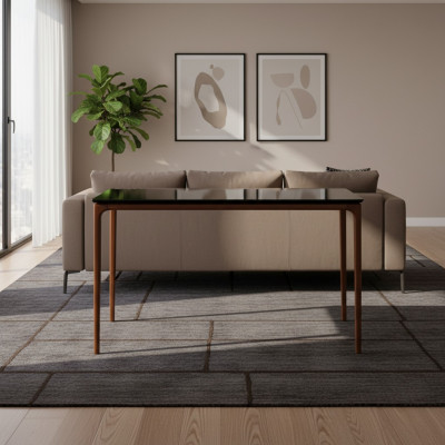 Classic dining table dining room table brown wood wooden table 130 cm