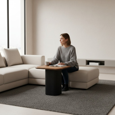 Side table coffee table coffee table sofa table wood brown table design