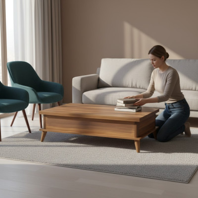 Coffee Table Extendable Coffee Table Dining Table Wood Brown Furniture