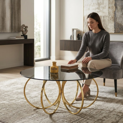 Gold coffee table living room side table table side table sofa table