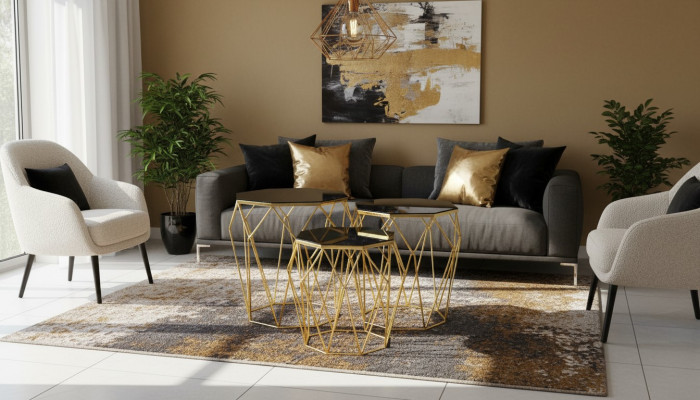 Side tables complete coffee tables 3-piece coffee tables gold