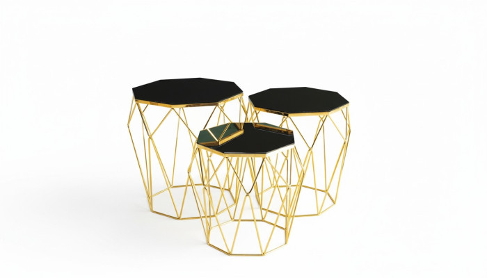 Side tables complete coffee tables 3-piece coffee tables gold