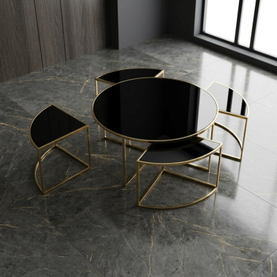 Coffee tables complete tables side tables sofa tables 5-piece black