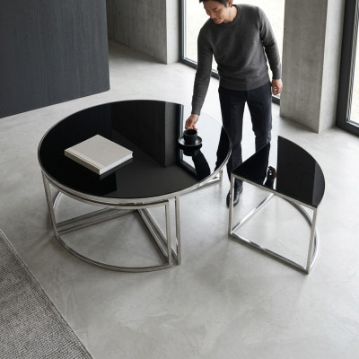 Black Complete Coffee Tables Side Tables Sofa Tables 5 pieces