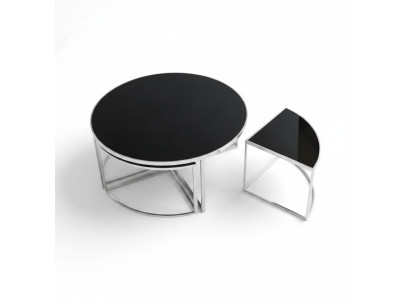 Black Complete Coffee Tables Side Tables Sofa Tables 5 pieces