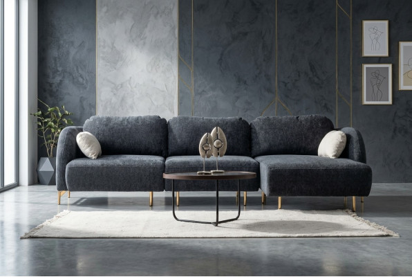 Sectional sofa L shape upholstered sofa fabric sofa couch gray sofa lounger fabric
