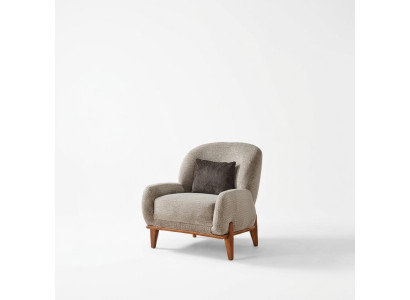 Armchair Wingback Chair Fabric Chair Gray Upholstered Seat Living Room Single Seater