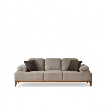 Three-seater sofa 3-seater fabric sofa upholstered sofa beige couch modern