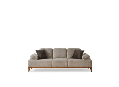 Three-seater sofa 3-seater fabric sofa upholstered sofa beige couch modern