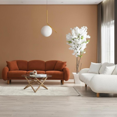 Modern upholstered sofa set living room three-seater white 3-seater 2-piece