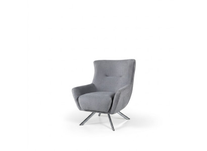 Fabric armchair living room single armchair wing chair gray upholstered seat
