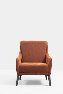 Armchair Wingback Chair Fabric Armchair Single-Seater Fabric Orange Upholstered Furniture