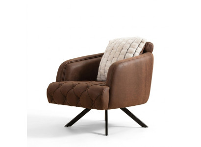 Armchair Wingback Armchair Upholstered 1 Seater Brown Faux Leather Upholstered Armchair