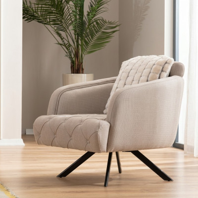 Fabric armchair living room armchair wingback armchair gray upholstered seat single-seater
