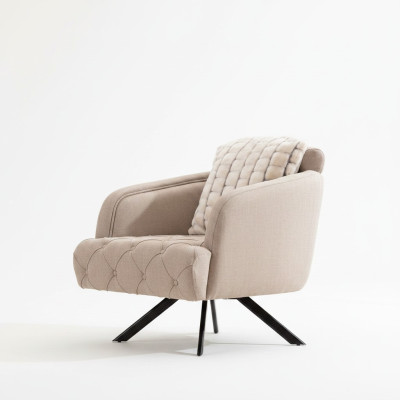 Fabric armchair living room armchair wingback armchair gray upholstered seat single-seater