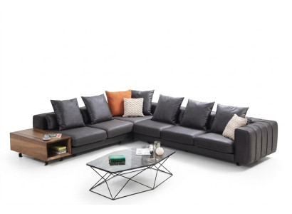Corner set L-shaped corner sofa upholstered sofa fabric sofa couch gray sofa table