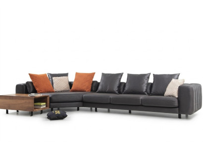 Corner sofa corner suite L-shape upholstery sofa fabric sofa gray sofa table couch