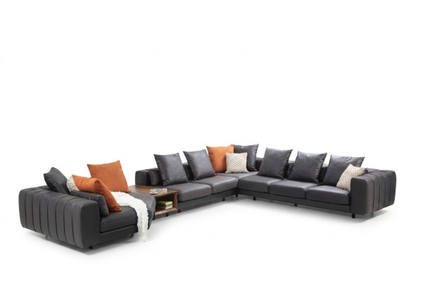 Large living landscape sofa corner sofa U-shaped upholstered sofa gray fabric sofa