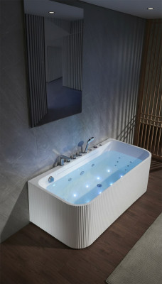 whirlpool bathtub massage jets LED ergonomic relaxation tub