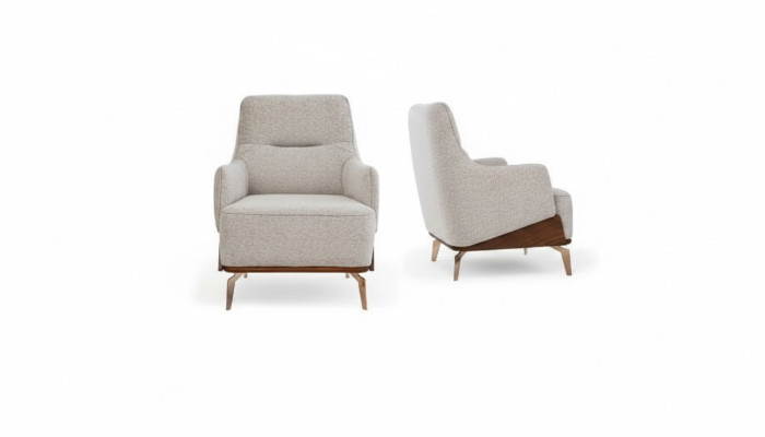 Armchair Wingback Chair Fabric Chair Fabric Beige Single-Seater Living Room