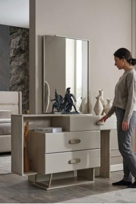 Modern dressing table vanity table designer cosmetic table furniture 2-piece set