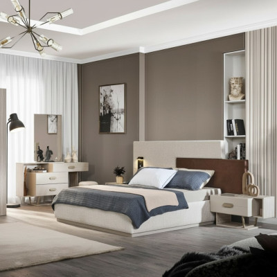 Complete bedroom furniture designer sleep bed modern dressing table