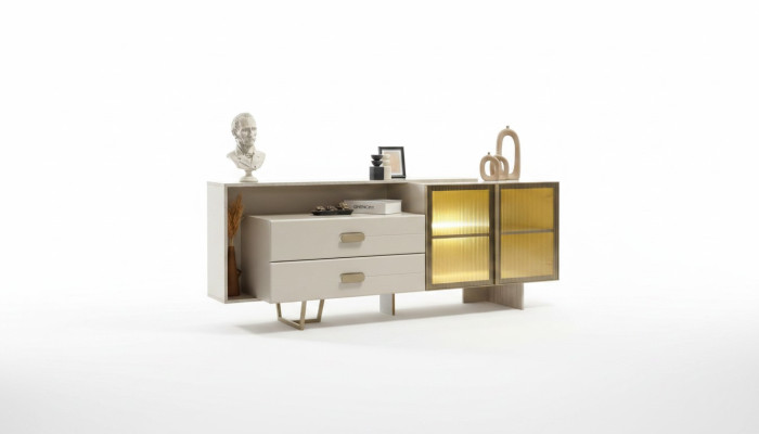 White sideboard designer dresser modern cabinets luxury chest of drawers new