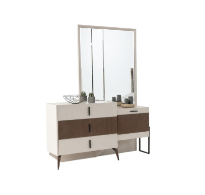Dressing table makeup table makeup dresser mirror wood beige console