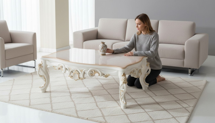 Coffee table, designer side table 130x80, coffee tables, baroque tables.