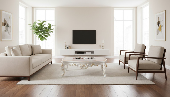 Coffee table, designer side table 130x80, coffee tables, baroque tables.