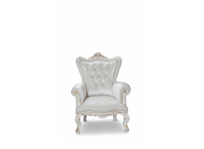 White armchair living room textile design Chesterfield Italian style