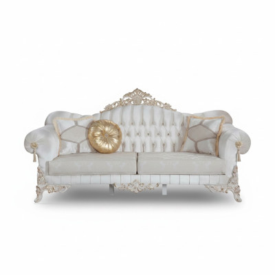 Sofa 3-seater Upholstered Fabric Material Chesterfield Couches Three-seater New