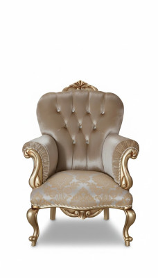 Classic armchair with beige decor and Chesterfield design for the living room
