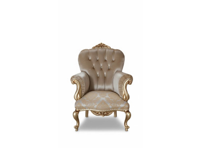 Classic armchair with beige decor and Chesterfield design for the living room