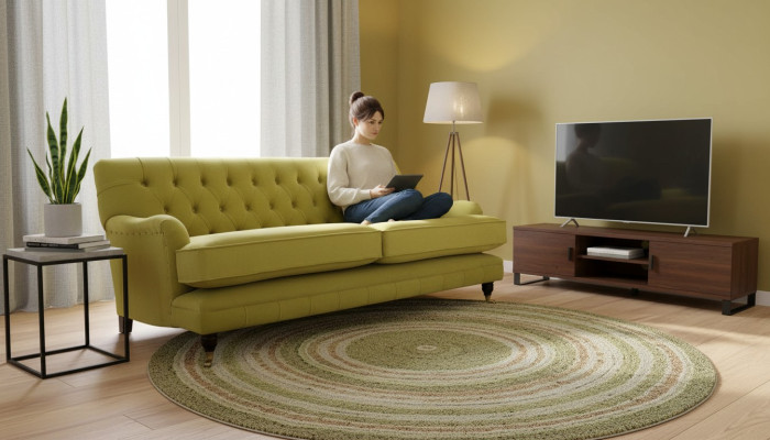Chesterfield Sofa Upholstery Couch 3 Seater Yellow Yellow Sofas Couches