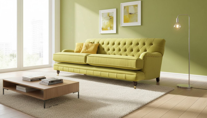 Chesterfield Sofa Upholstery Couch 3 Seater Yellow Yellow Sofas Couches