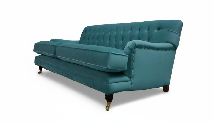 Designer sofa 3-seater Chesterfield couch upholstered seat three-seater textile