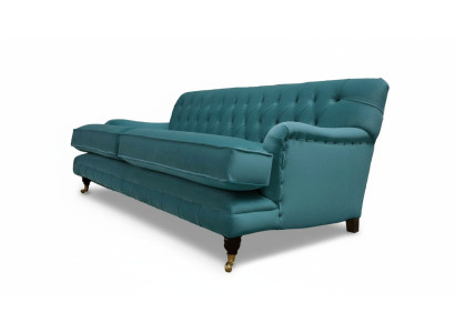 Designer sofa 3-seater Chesterfield couch upholstered seat three-seater textile