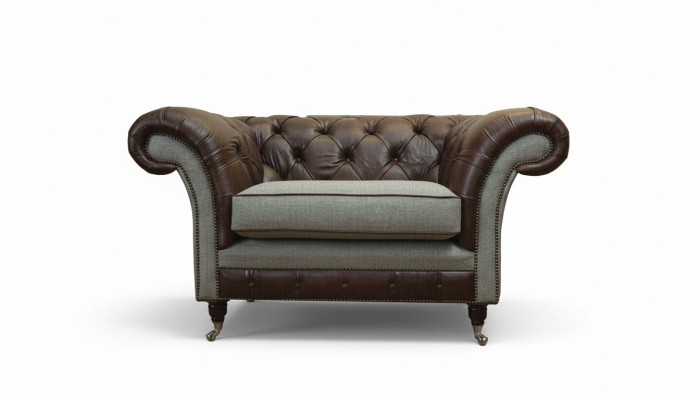 Chesterfield Wingback Armchair Gray Sofa Suite Armchair Couch Leather Sofa New