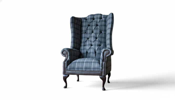 Wingback chair Chesterfield chair couch 1-seater sofa textile couches fabric