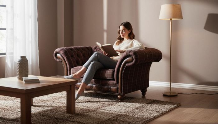 Chesterfield 1-seater couch upholstery seat fabric sofas luxury sofa
