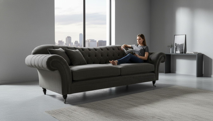 Sofa Living Room XXL Large Four-Seater Design Couches Upholstered Sofas New