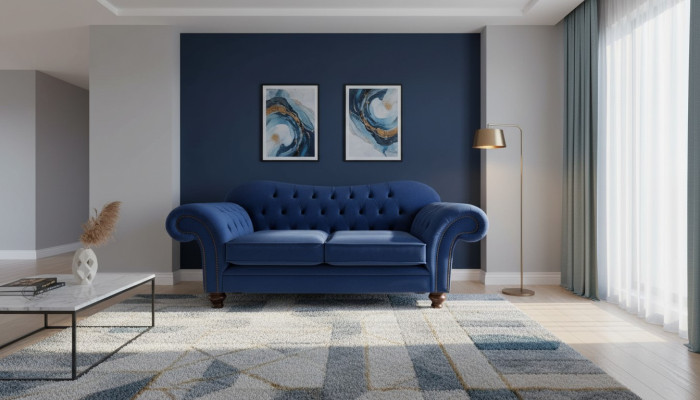 Chesterfield Design Sofa 2-Seater Couch Luxury Classic Textile