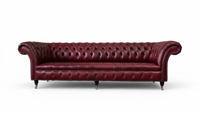 Modern Design Sofa 4-Seater Couch Luxury Classic Leather Chesterfield Sofas