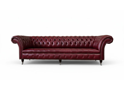 Modern Design Sofa 4-Seater Couch Luxury Classic Leather Chesterfield Sofas