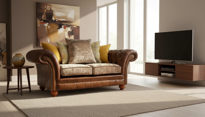 Sofa 2-Seater Classic Chesterfield Couch Upholstered Two-Seater Seat